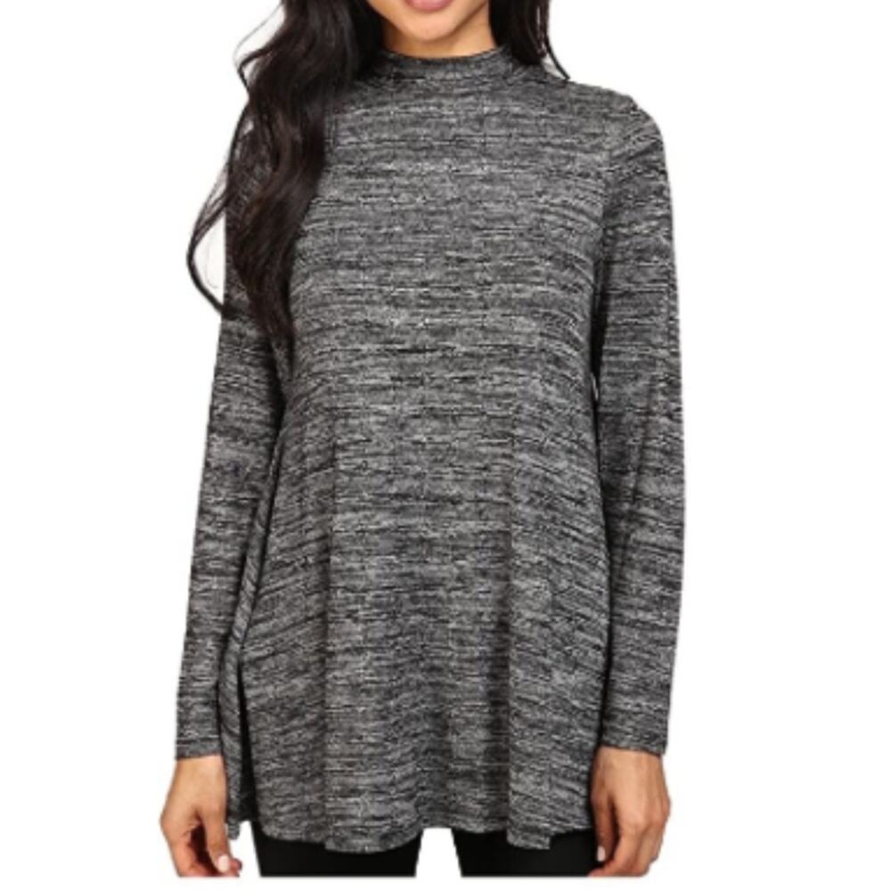 Ivanka Trump Long Sleeve Marled T-Shirt Dress